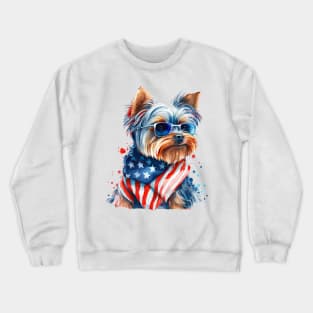 4th of July Yorkshire Terrier #5 Crewneck Sweatshirt